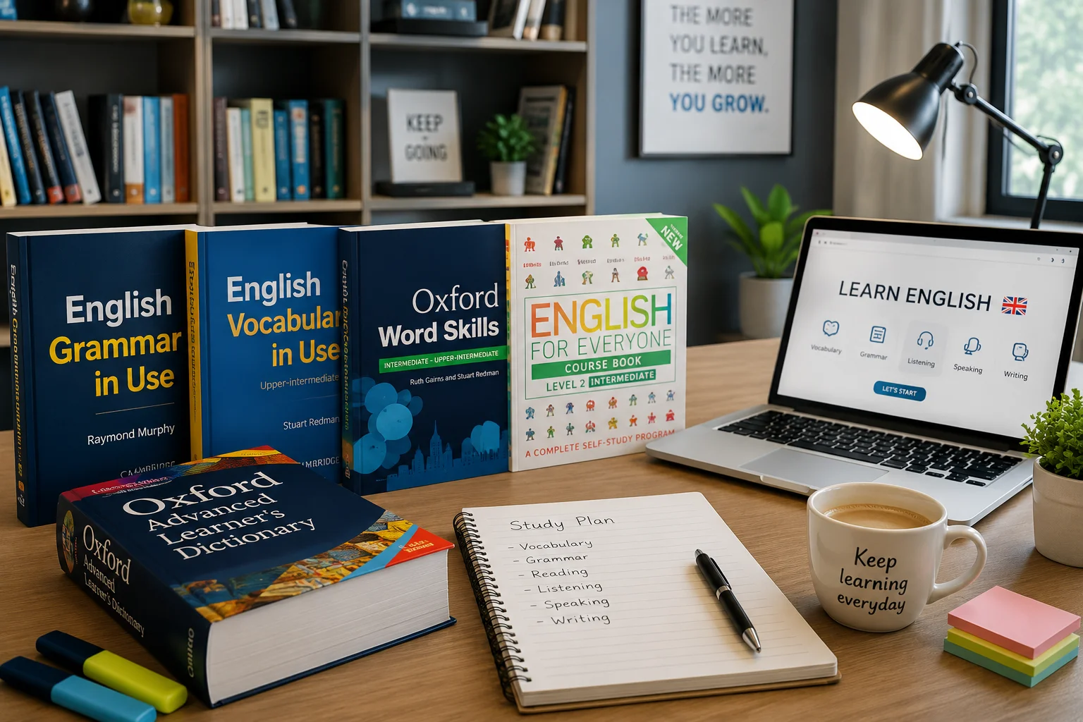 كتب لتعلم الإنجليزية حسب المستوى.