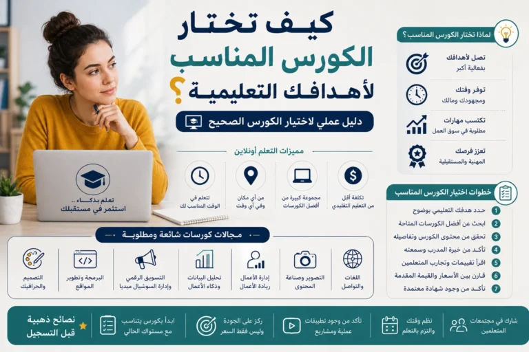 خطوات اختيار الكورس المناسب لتحقيق الأهداف التعليمية